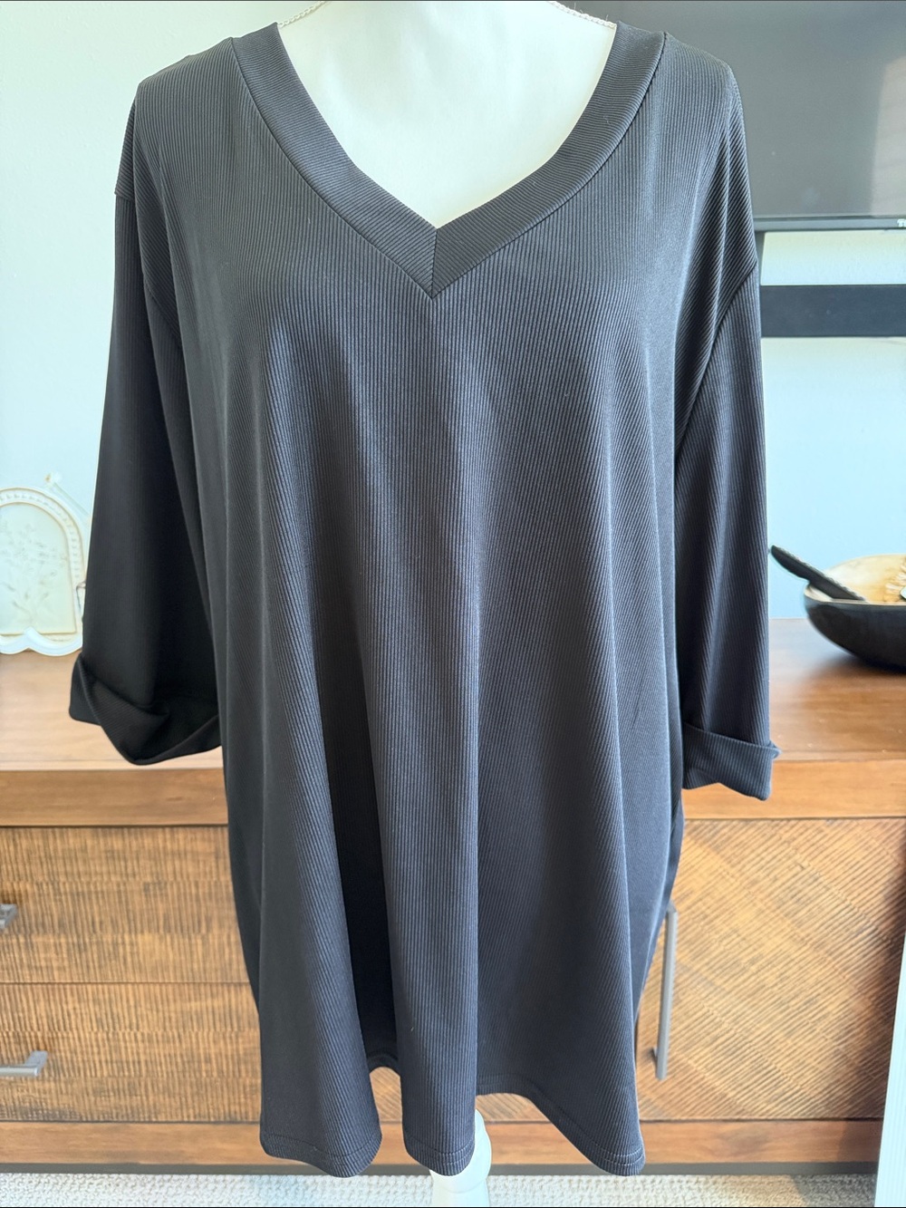 Women's V-Neck Long Sleeve Tunic Top